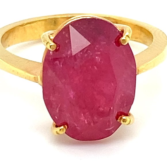 GIA Certified Ruby 7.15ct Solid 22K Gold Ring - Picture 9 of 10